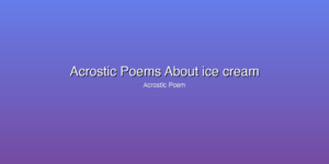 Acrostic Poems About ice cream